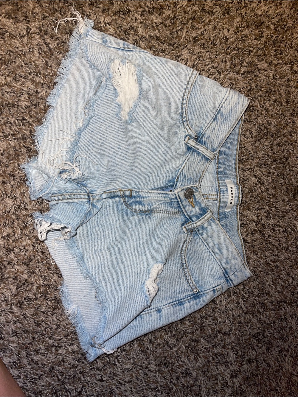 PacSun Light Wash Distressed Denim Cutoff Shorts